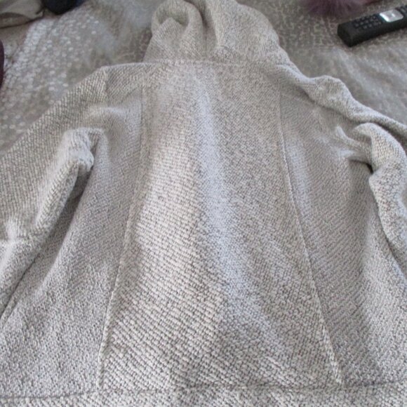 lucky brand zip front hooded sweatshirt gray tweedish - Picture 4 of 6